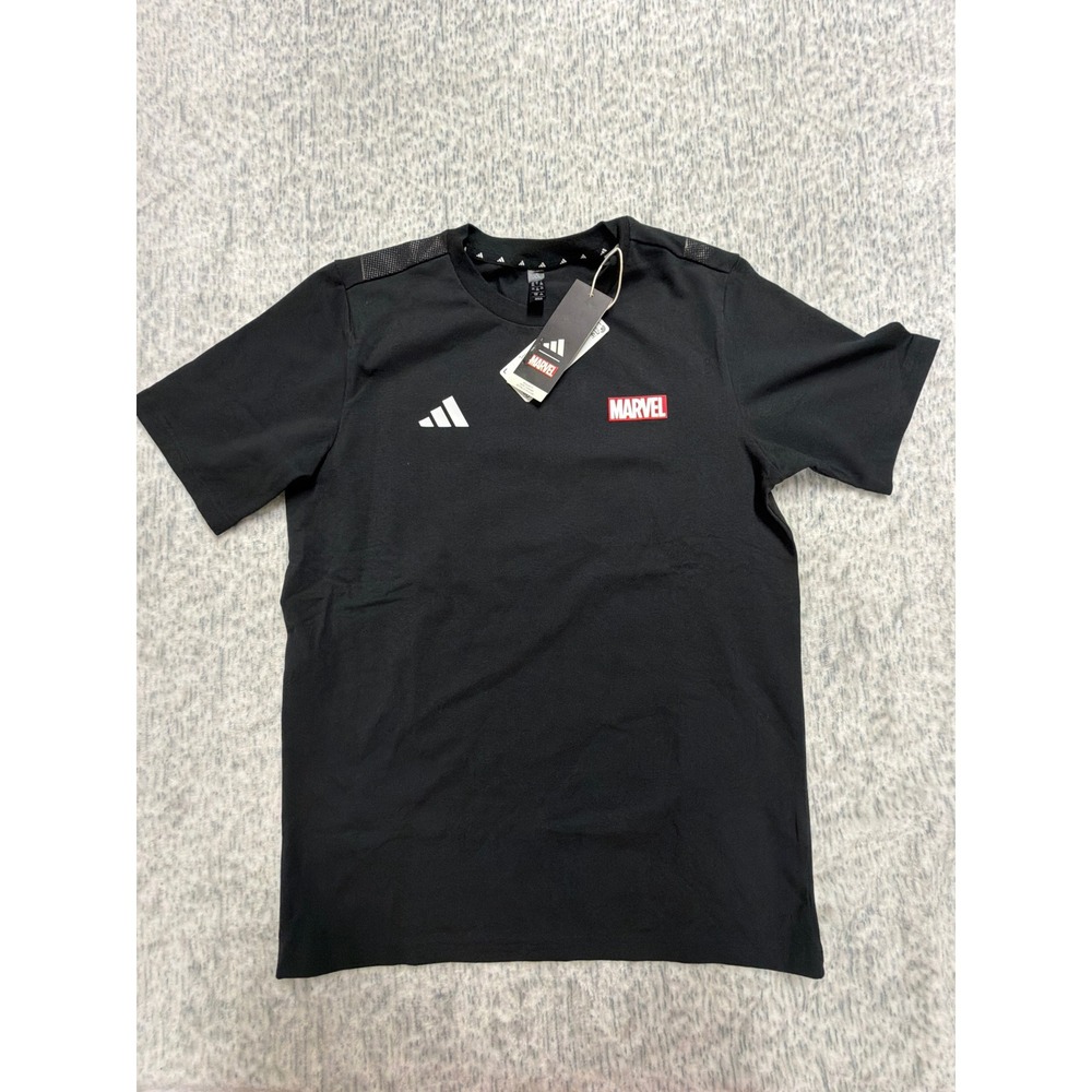Adidas Marvel Avengers Kids T-Shirt Black Graphic Tee JC6260 Size L 13-14Y
